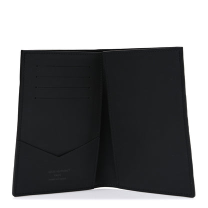 Louis Vuitton Calfskin Monogram Shadow Passport Cover Black 5 of 7