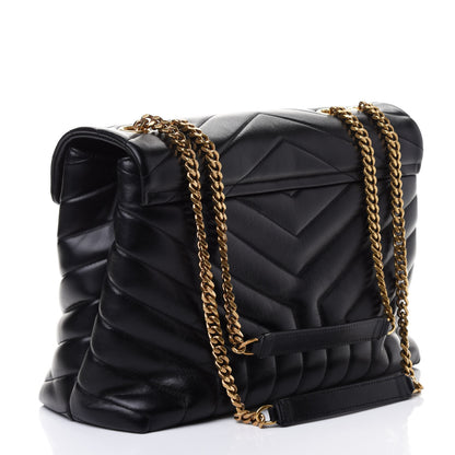 Saint Laurent Calfskin Y Quilted Monogram Medium Loulou Chain Satchel Black 2 of 4