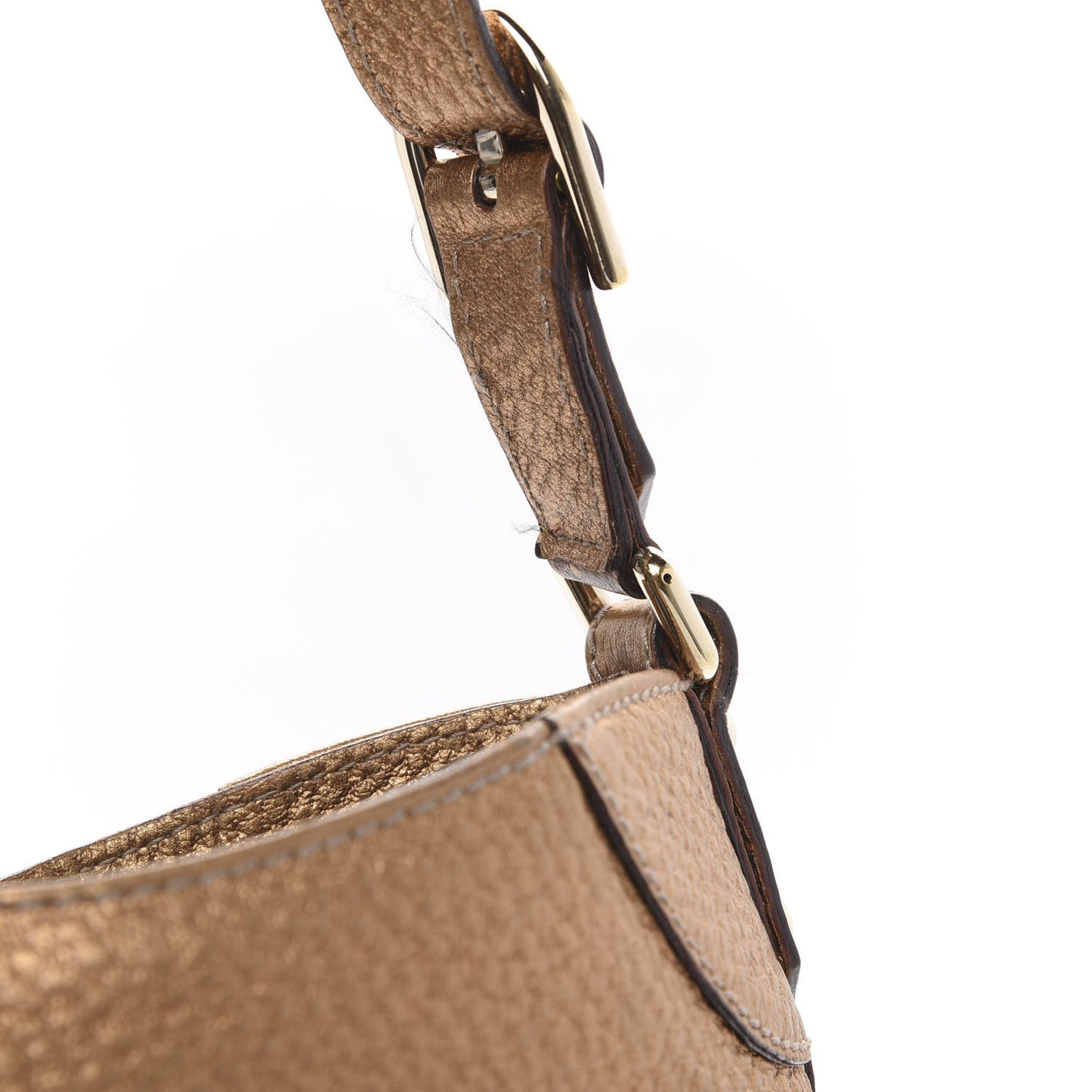 Metallic Pebbled Calfskin Hasler Hobo Gold