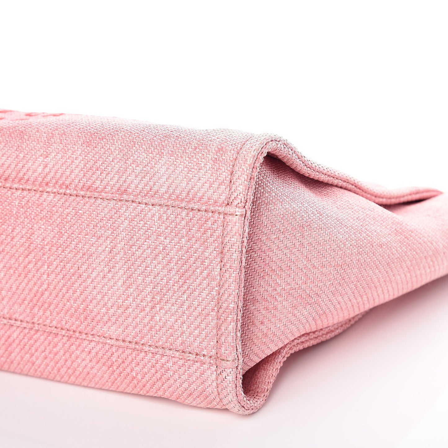 Woven Straw Raffia Small Deauville Tote Pink