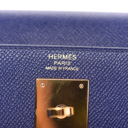 Hermes Epsom Kelly Sellier 32 Bleu Encre 19 of 36