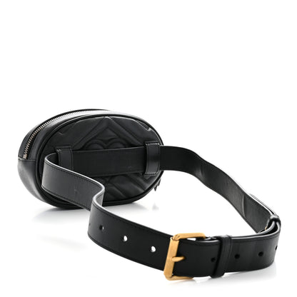 Gucci Calfskin Matelasse GG Marmont Belt Bag 85 34 Black 2 of 13