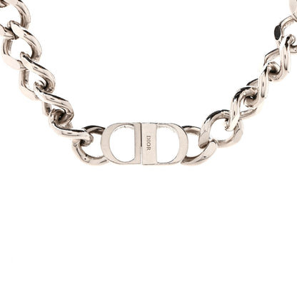 Christian Dior Brass CD Icon Chain Link Necklace Silver 4 of 5
