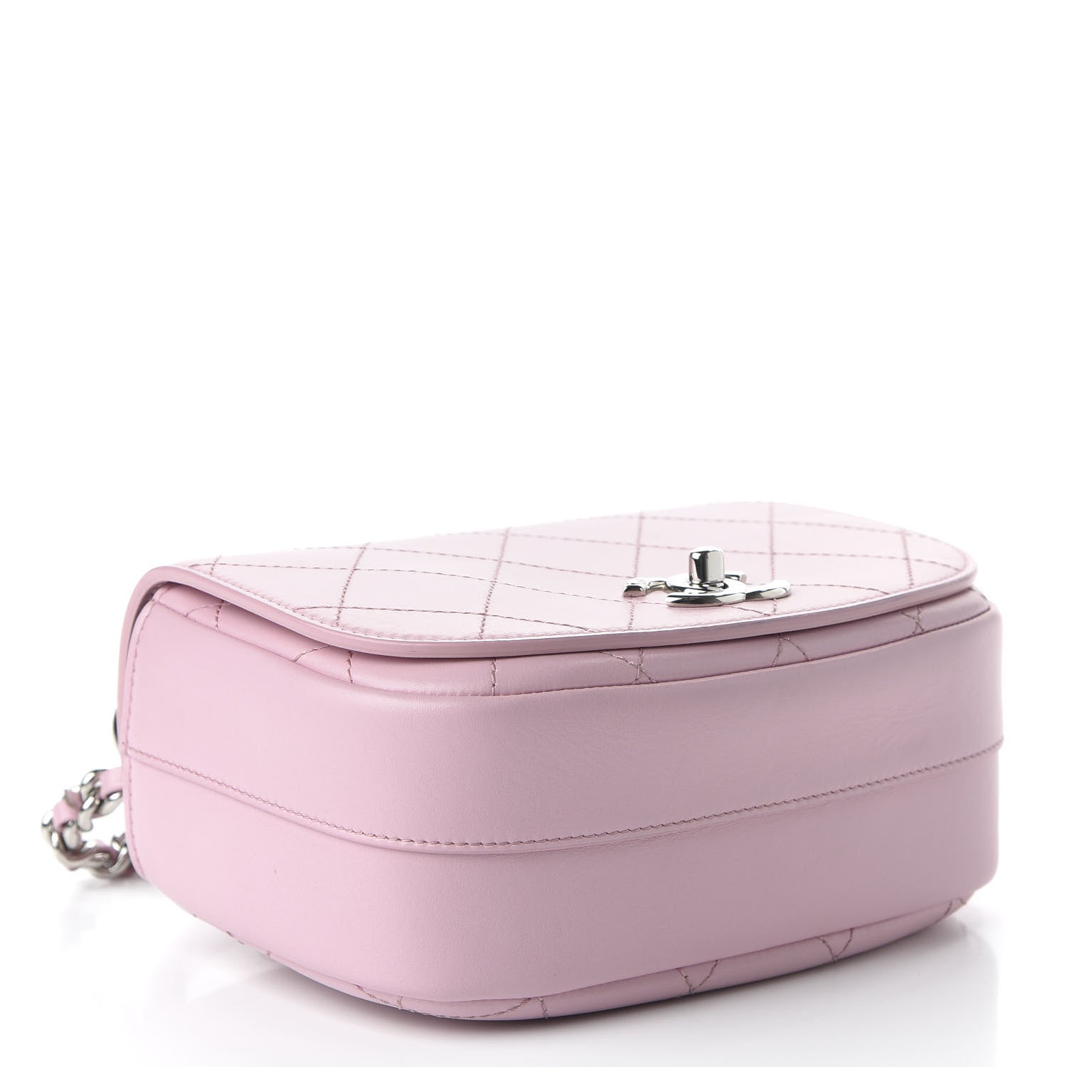 Chanel Calfskin Stitched Small Ring My Bag Flap Crossbody Pink 4 of 11