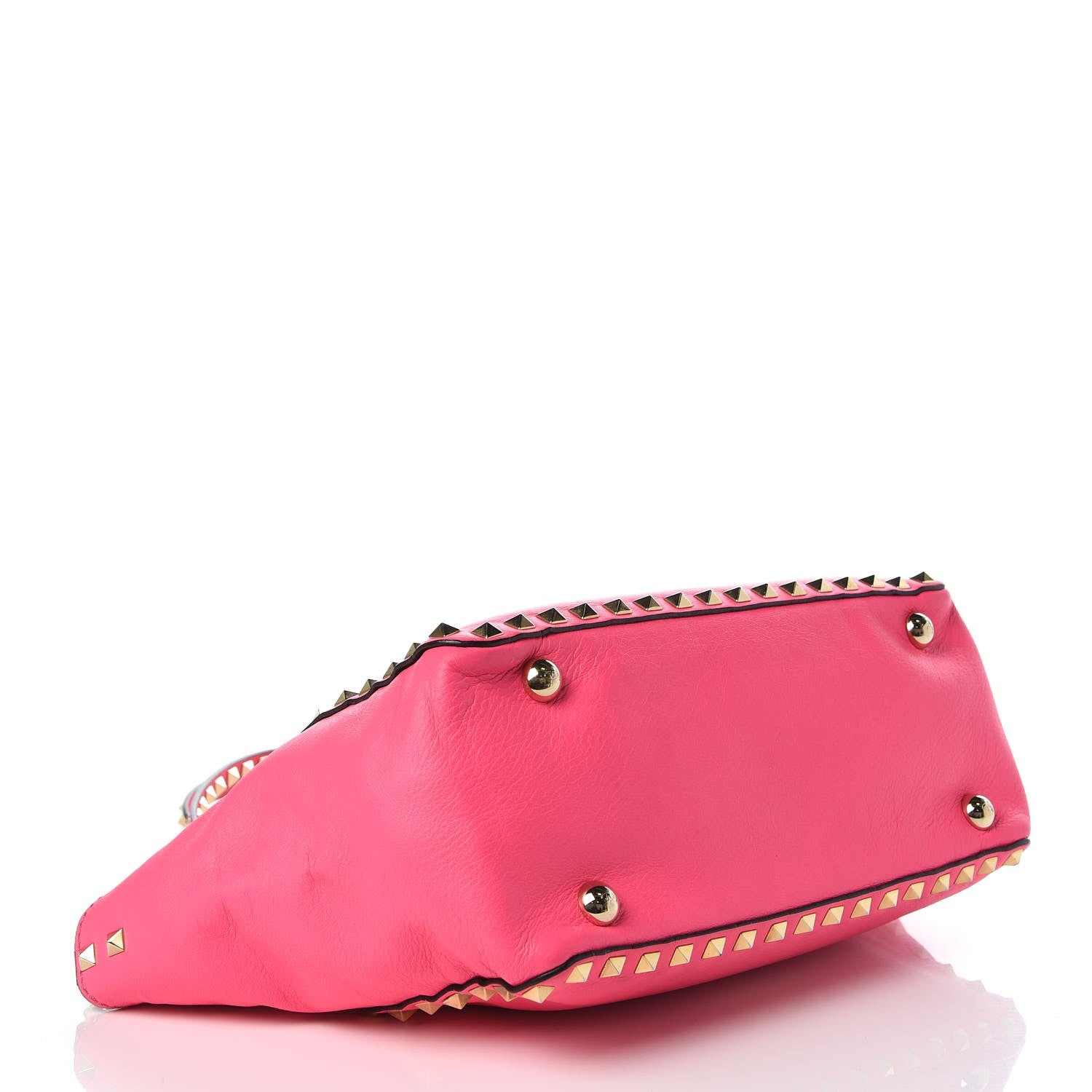 Valentino Garavani Vitello Small Rockstud Tote Fuxia Fluo 5 of 11