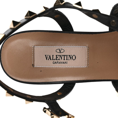 Valentino Garavani Calfskin Rockstud 60mm City Sandals 36.5 Black 7 of 9
