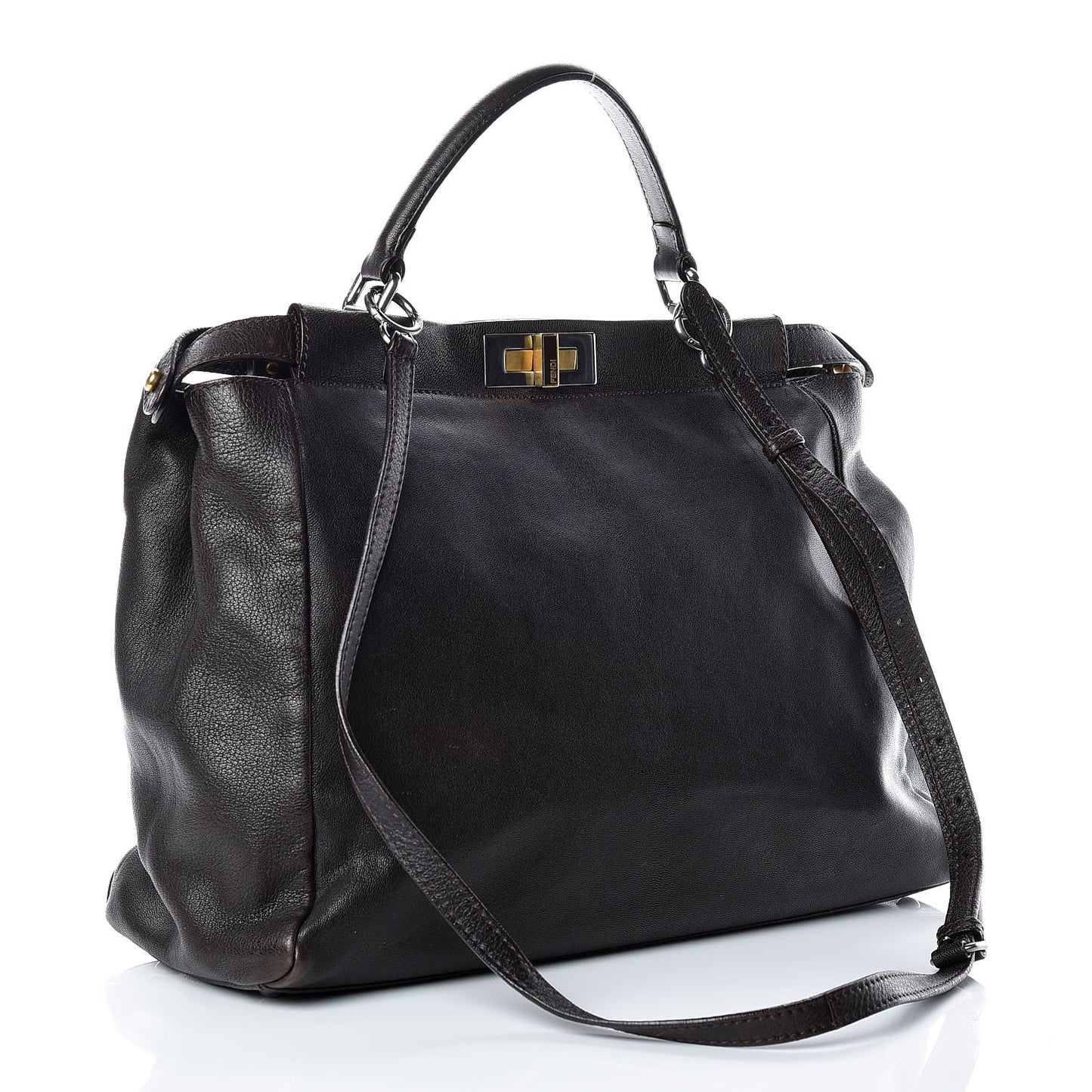 Goatskin Large Peekaboo Iconic Satchel Moro Grigio