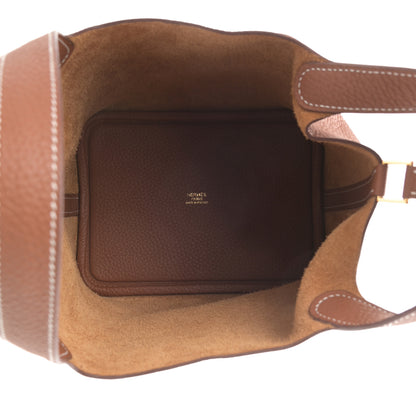 Hermes Taurillon Clemence Picotin Lock 18 PM Gold 5 of 11