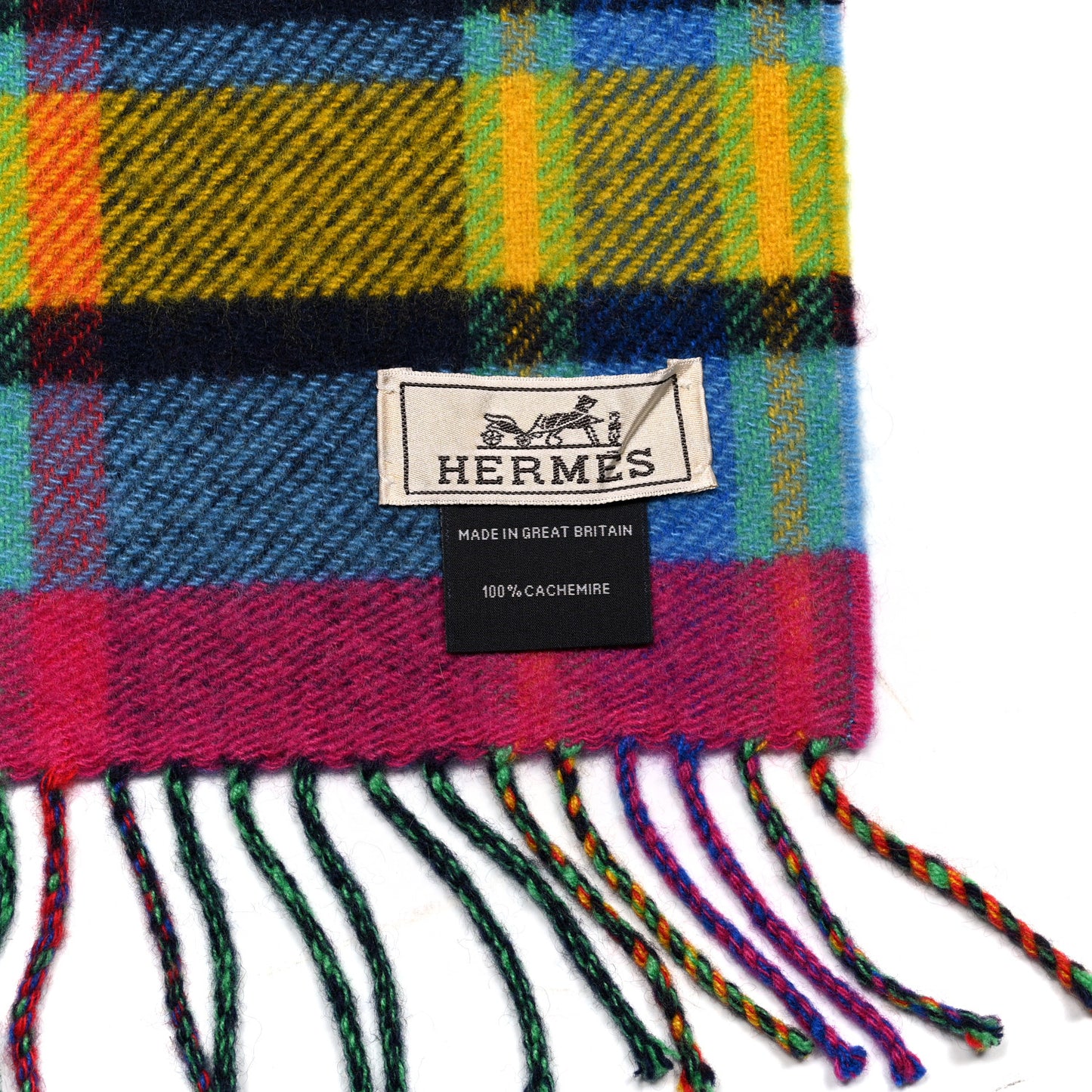 Cashmere HER-MES Tartan Muffler
