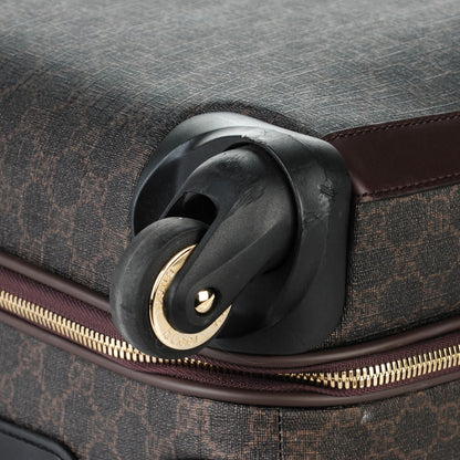 Gucci GG Supreme Monogram Four Wheel Carry On Suitcase Dark Brown 11 of 14