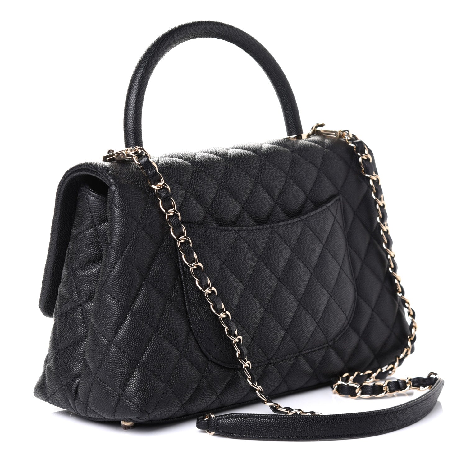Chanel Caviar Quilted Small Coco Handle Flap Black 3 of 6
