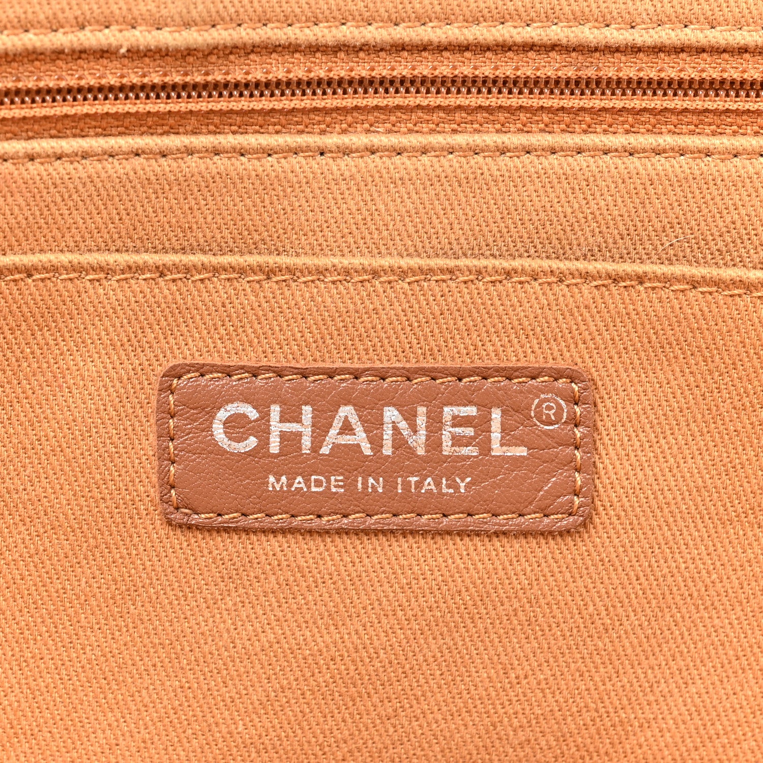 Chanel Grained Vegetal Calfskin Stitched Shopping Tote Tan 8 of 23
