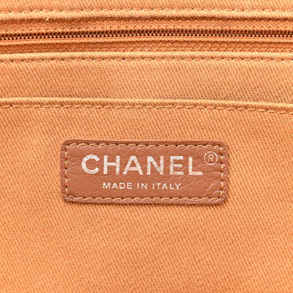 Chanel Grained Vegetal Calfskin Stitched Shopping Tote Tan 8 of 23