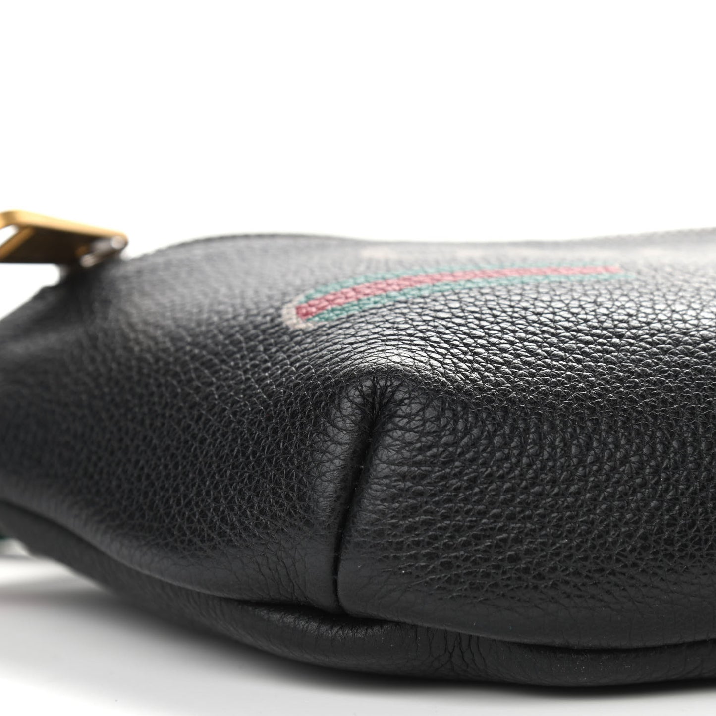 Grained Calfskin Small Logo Belt Bag Black