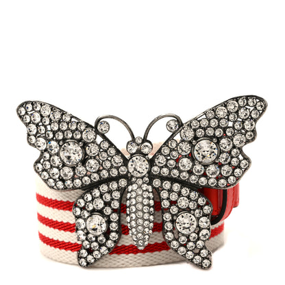 Gucci Crystal Butterfly Belt 85 34 White Red 1 of 4