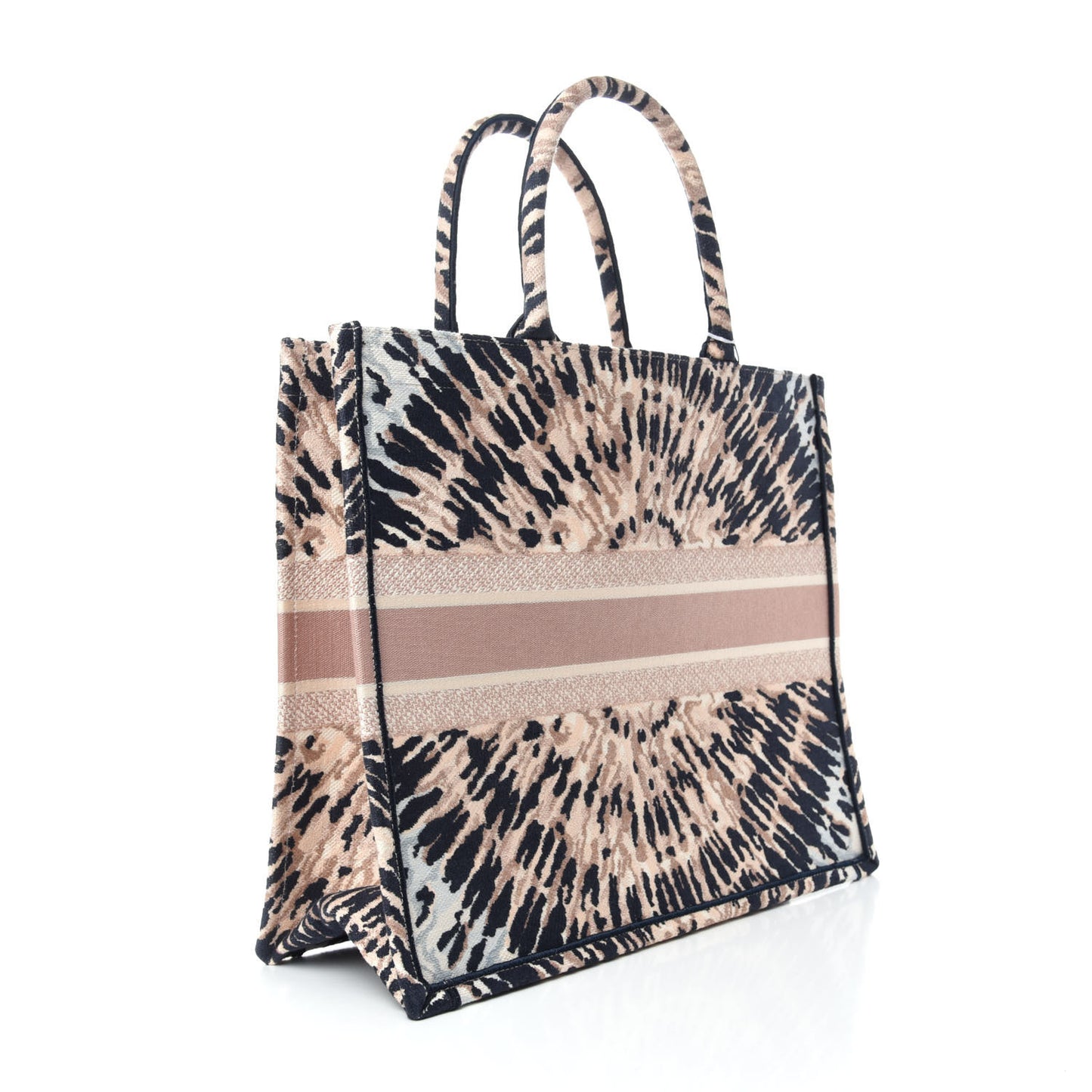 Canvas Embroidered Tie Dye Large Book Tote Multicolor