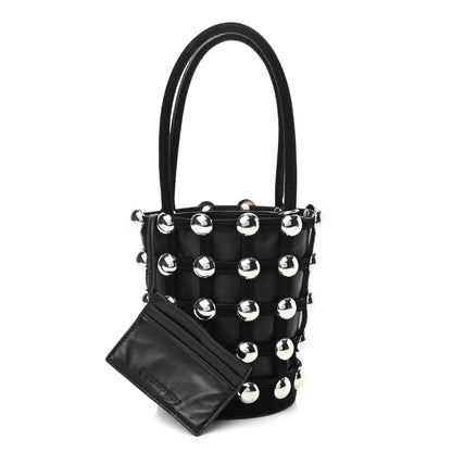 Alexander Wang Calfskin Crystal Embellished Roxy Mini Bucket Bag Black 1 of 8