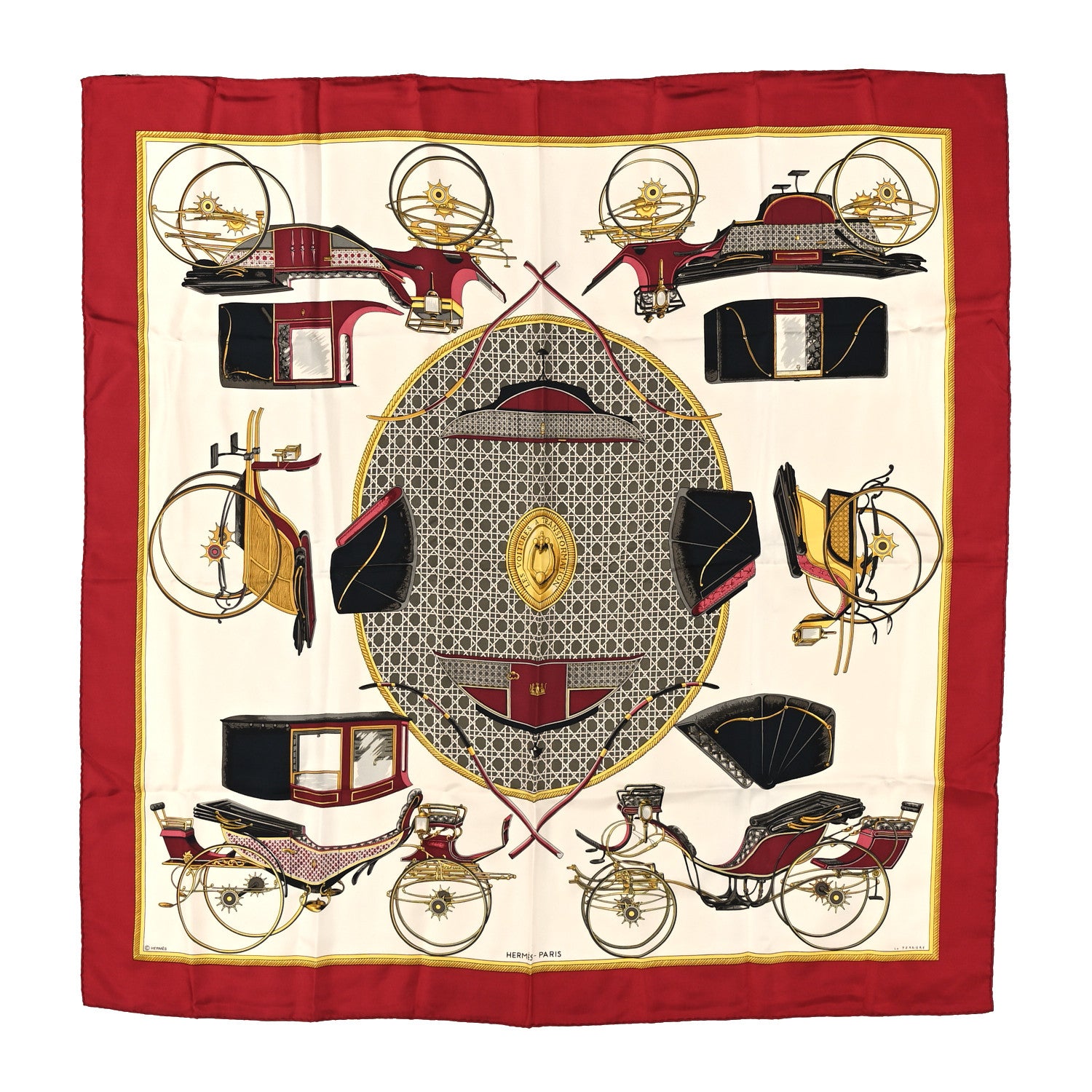 Hermes Silk Les Voitures A Transformation Scarf 90 1 of 5