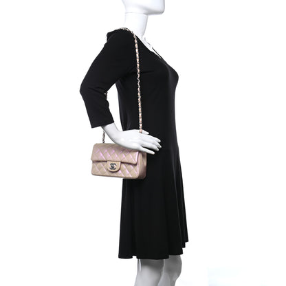 Chanel Iridescent Calfskin Quilted Mini Rectangular Flap Pink 2 of 11