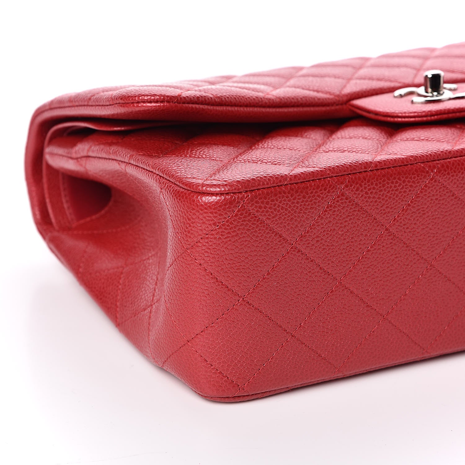 Chanel Caviar Quilted Jumbo Double Flap Red 8 of 11