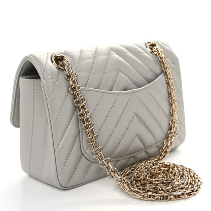 Chanel Metallic Aged Calfskin Chevron Quilted 2.55 Reissue Mini Flap Silver 3 of 10