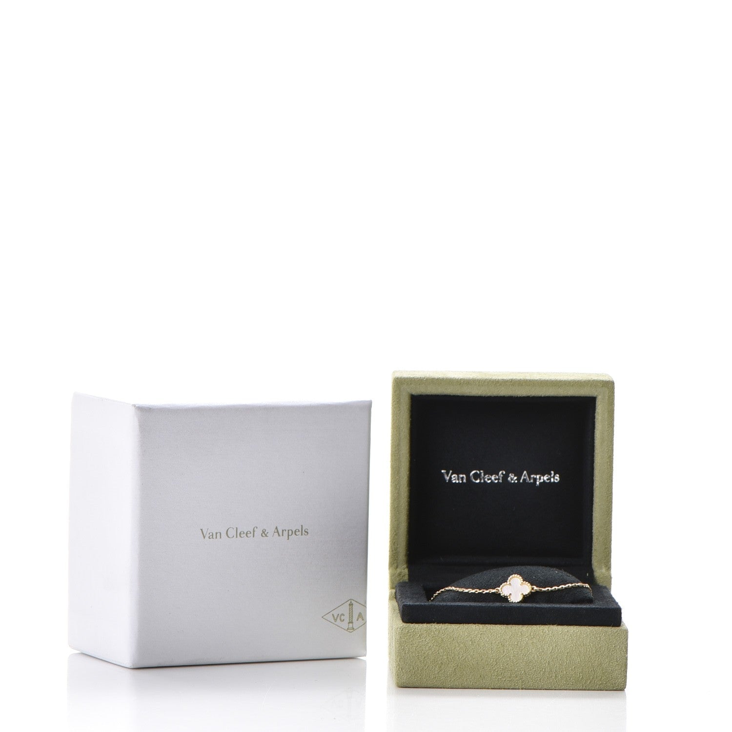 Van Cleef & Arpels 18K Yellow Gold Mother of Pearl Sweet Alhambra Bracelet 10 of 15