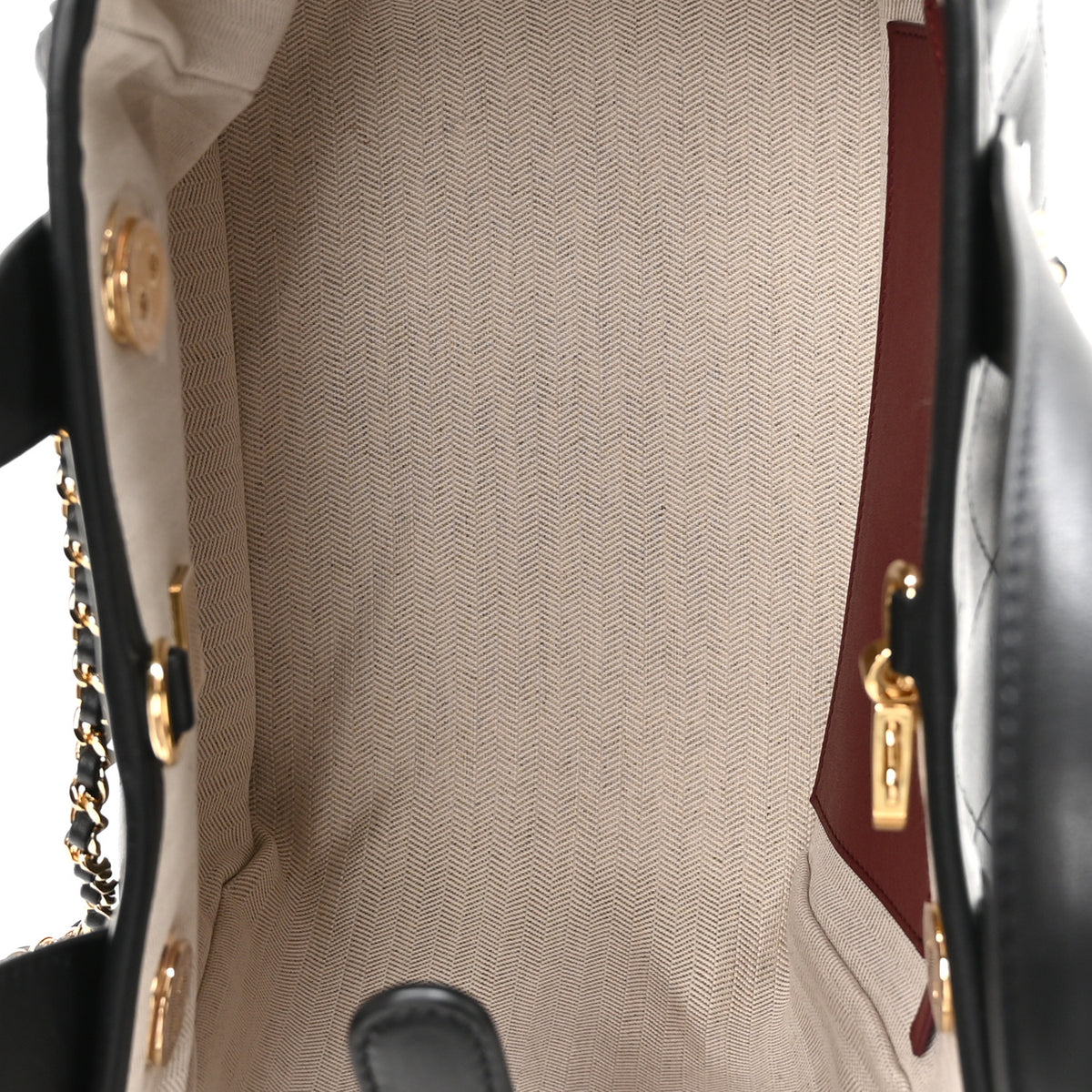 Chanel Calfskin Stitched Mini Shopping Tote Black 5 of 10