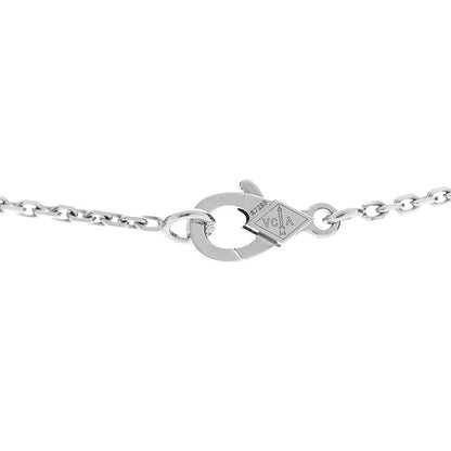 Van Cleef & Arpels 18K White Gold Mother Of Pearl Vintage Alhambra Pendant Necklace 5 of 8