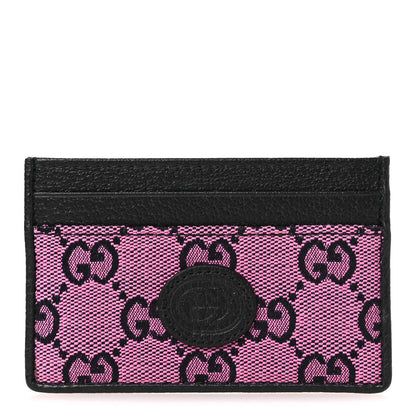 Gucci Monogram Multicolor Retro Interlocking G Card Holder Pink Blue 1 of 7