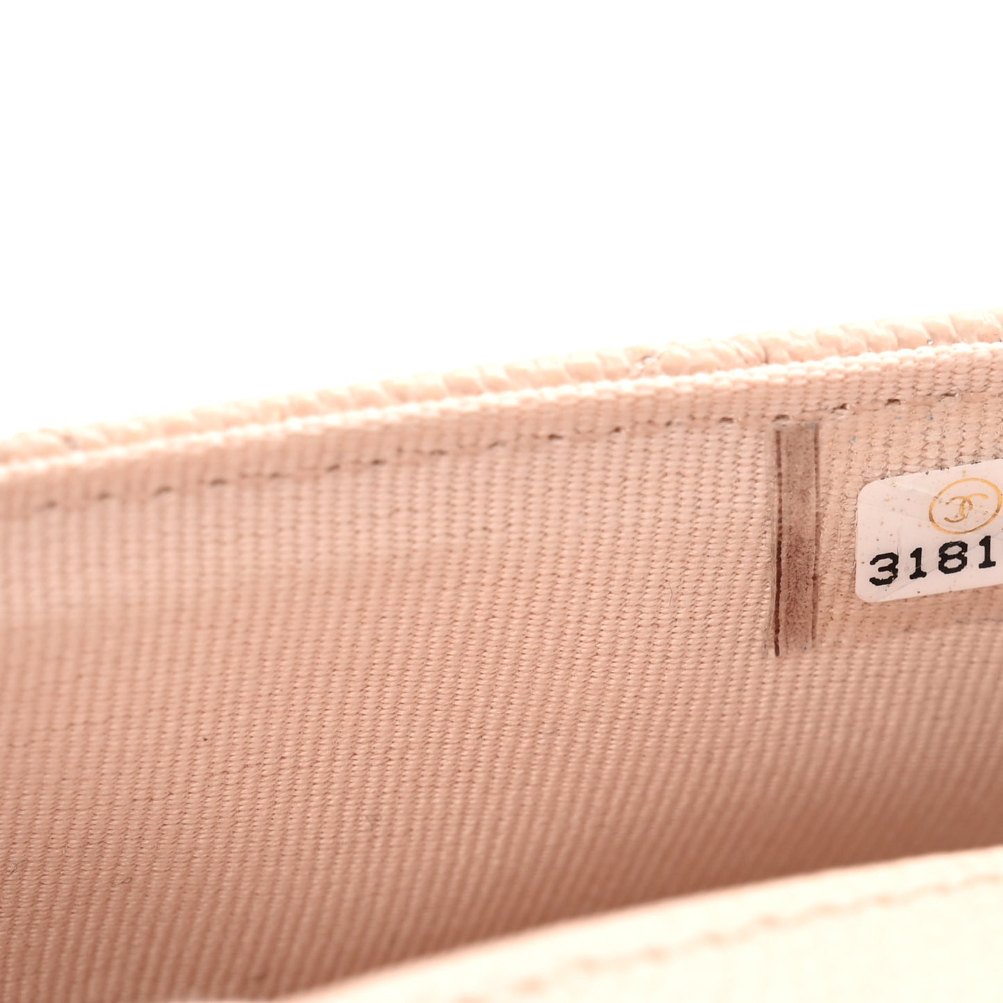 Caviar Quilted Glasses Case With Chain Beige