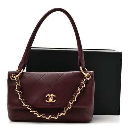 Chanel Lambskin Quilted Maxi Small Flap Burgundy 11 of 11