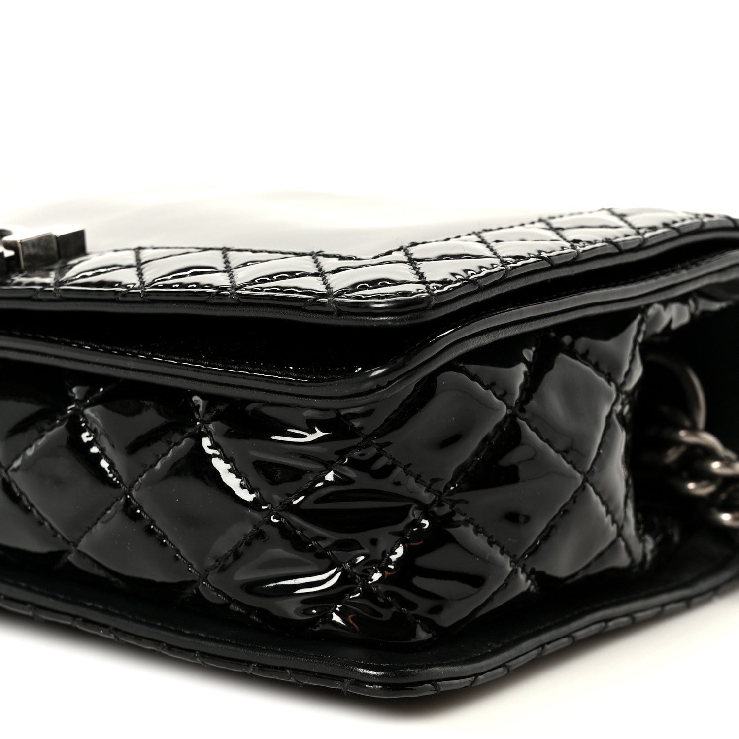 Chanel Patent New Medium Boy Reverso Flap Black 10 of 10