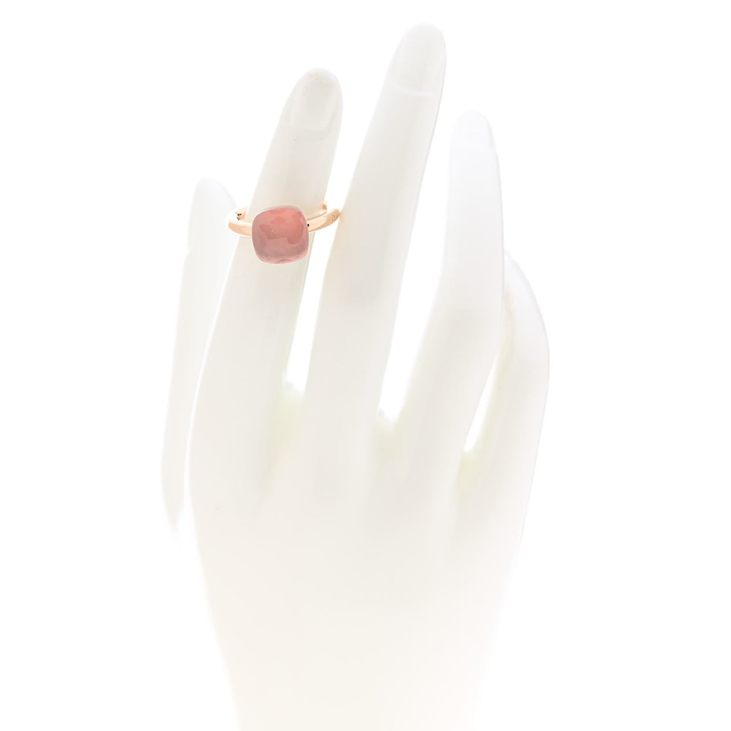 18K Rose Gold Rose Quartz Classic Nudo Ring 50 5.25