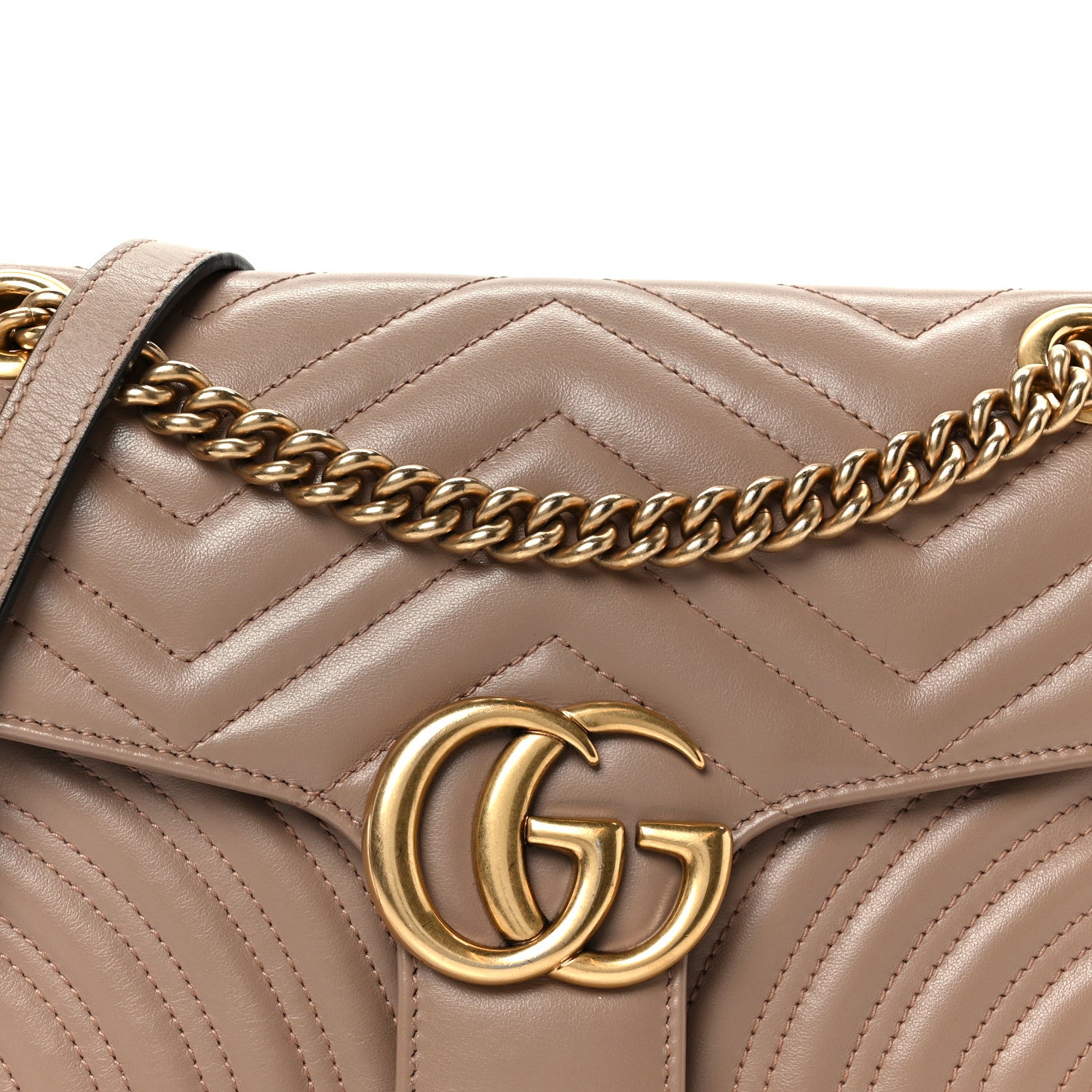 Gucci Calfskin Matelasse Small GG Marmont Shoulder Bag Porcelain Rose 9 of 11