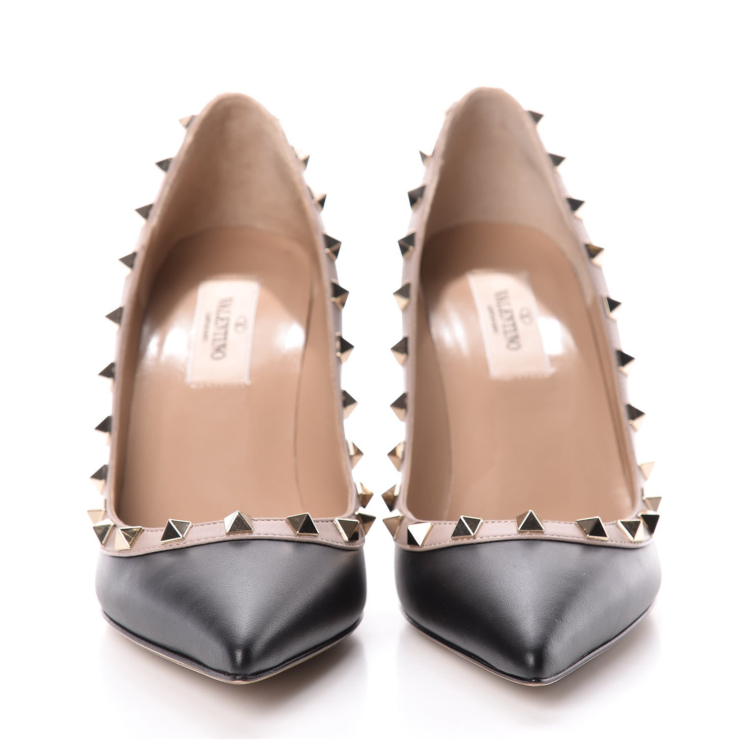 Valentino Garavani Calfskin Rockstud 85mm Pumps 37 Black Poudre 2 of 13