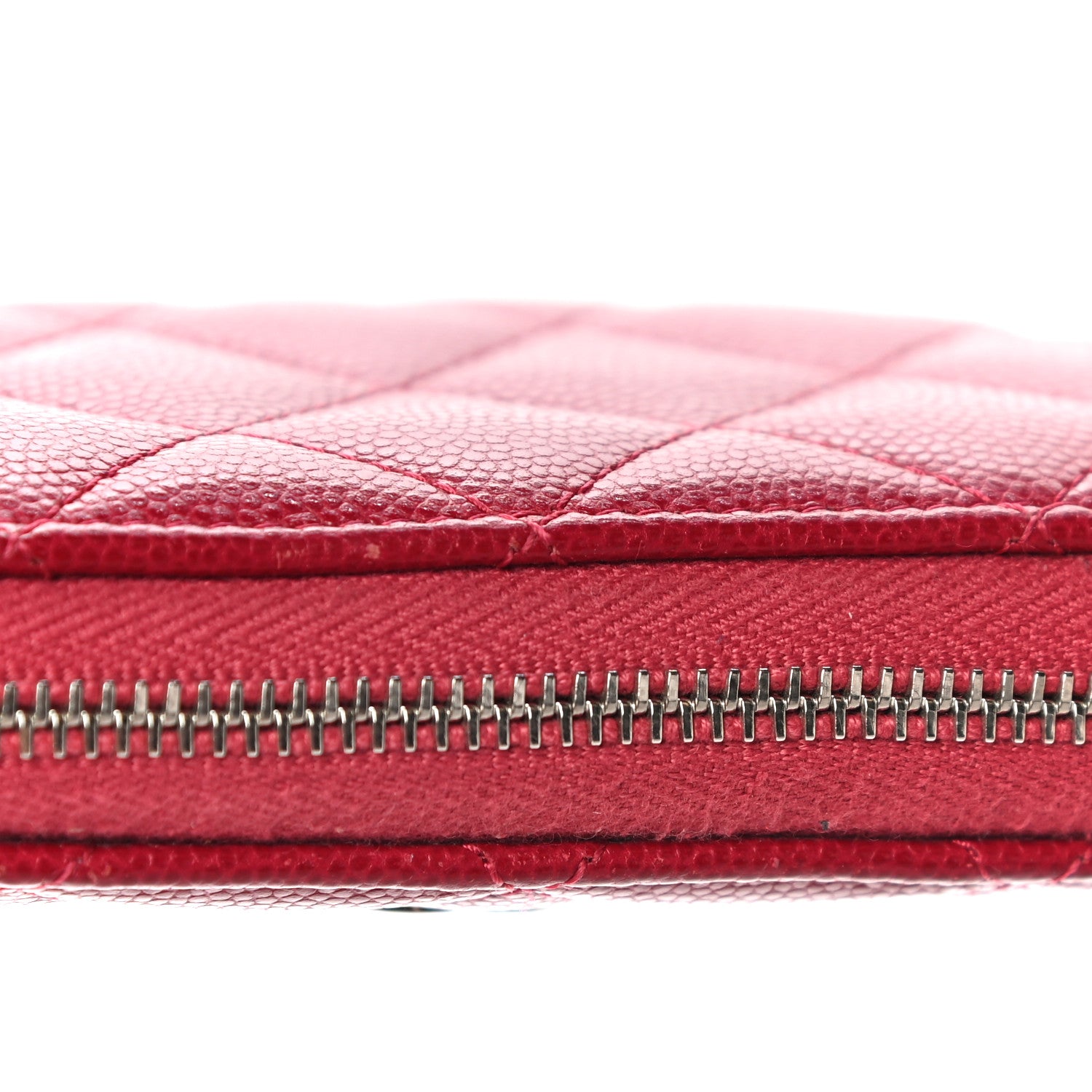 Chanel Caviar Quilted Medium Zip Around Wallet Red 19 of 21
