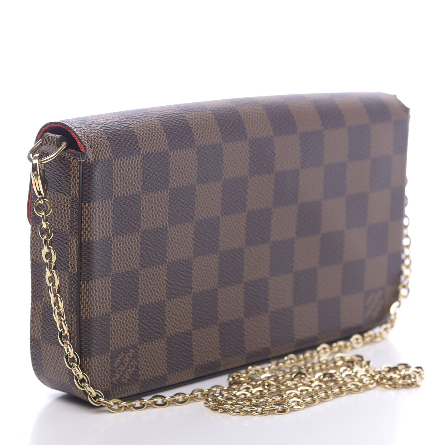 Louis Vuitton Damier Ebene Pochette Felicie Chain Wallet 3 of 10