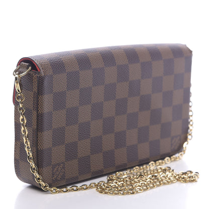 Louis Vuitton Damier Ebene Pochette Felicie Chain Wallet 3 of 10