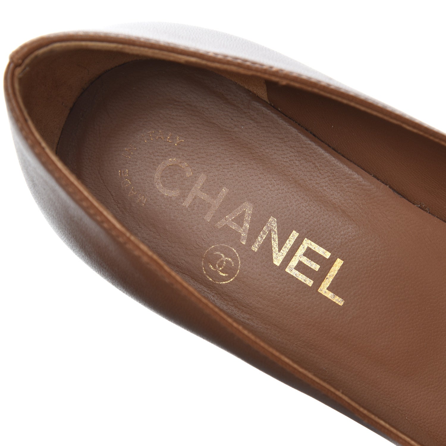 Chanel Lambskin Cap Toe Wedges 36 Brown Black 6 of 21