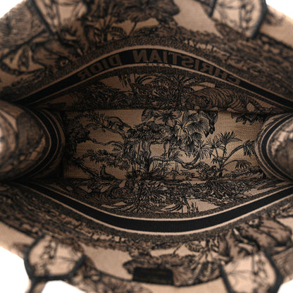 Christian Dior Canvas Embroidered Large Dioriviera Toile De Jouy Book Tote Black 5 of 10