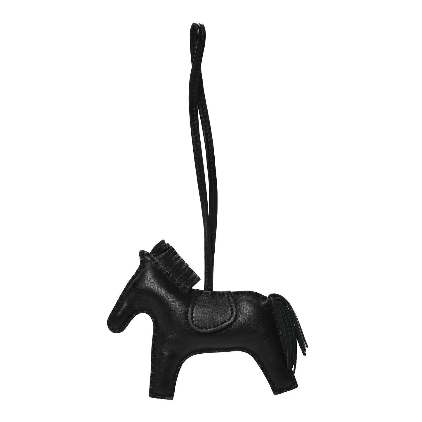 Milo Lambskin Grigri Rodeo Horse Bag Charm MM So Black