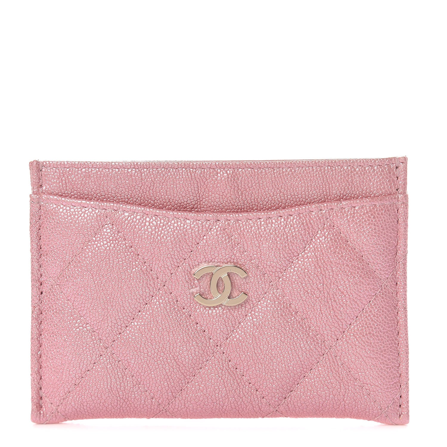 Chanel Iridescent Caviar Quilted Card Holder Rose Pink 1 of 9