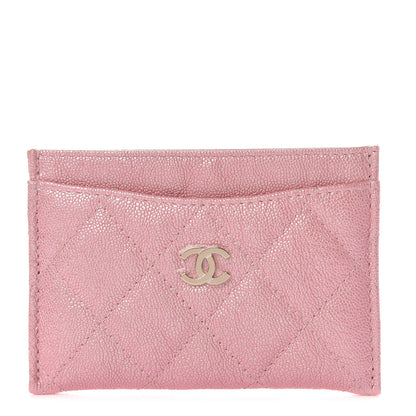 Chanel Iridescent Caviar Quilted Card Holder Rose Pink 1 of 9