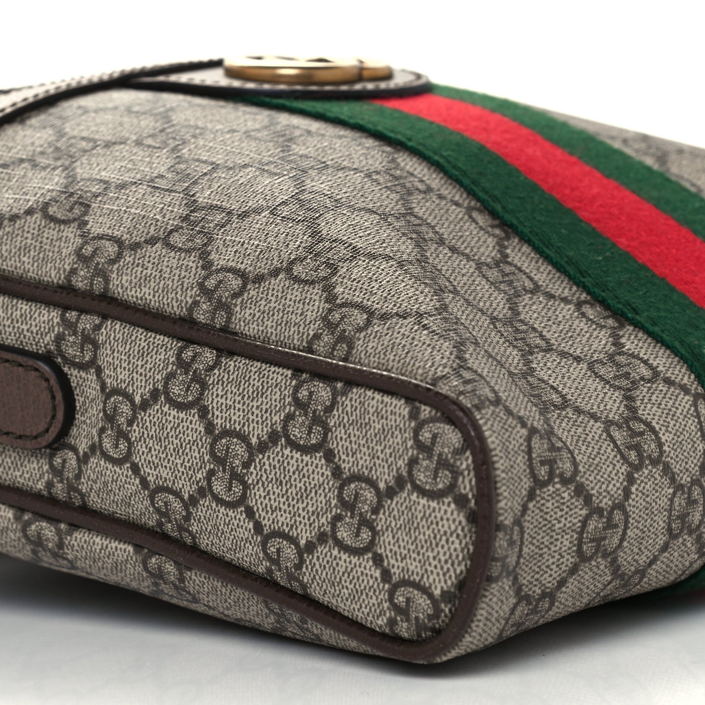 GG Supreme Monogram Web Small Ophidia Messenger Bag Brown