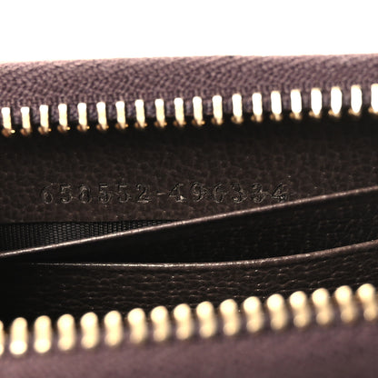 Gucci GG Supreme Monogram Textured Dollar Calfskin Web Ophidia Zip Around Card Case Wallet Beige Ebony New Acero 7 of 8