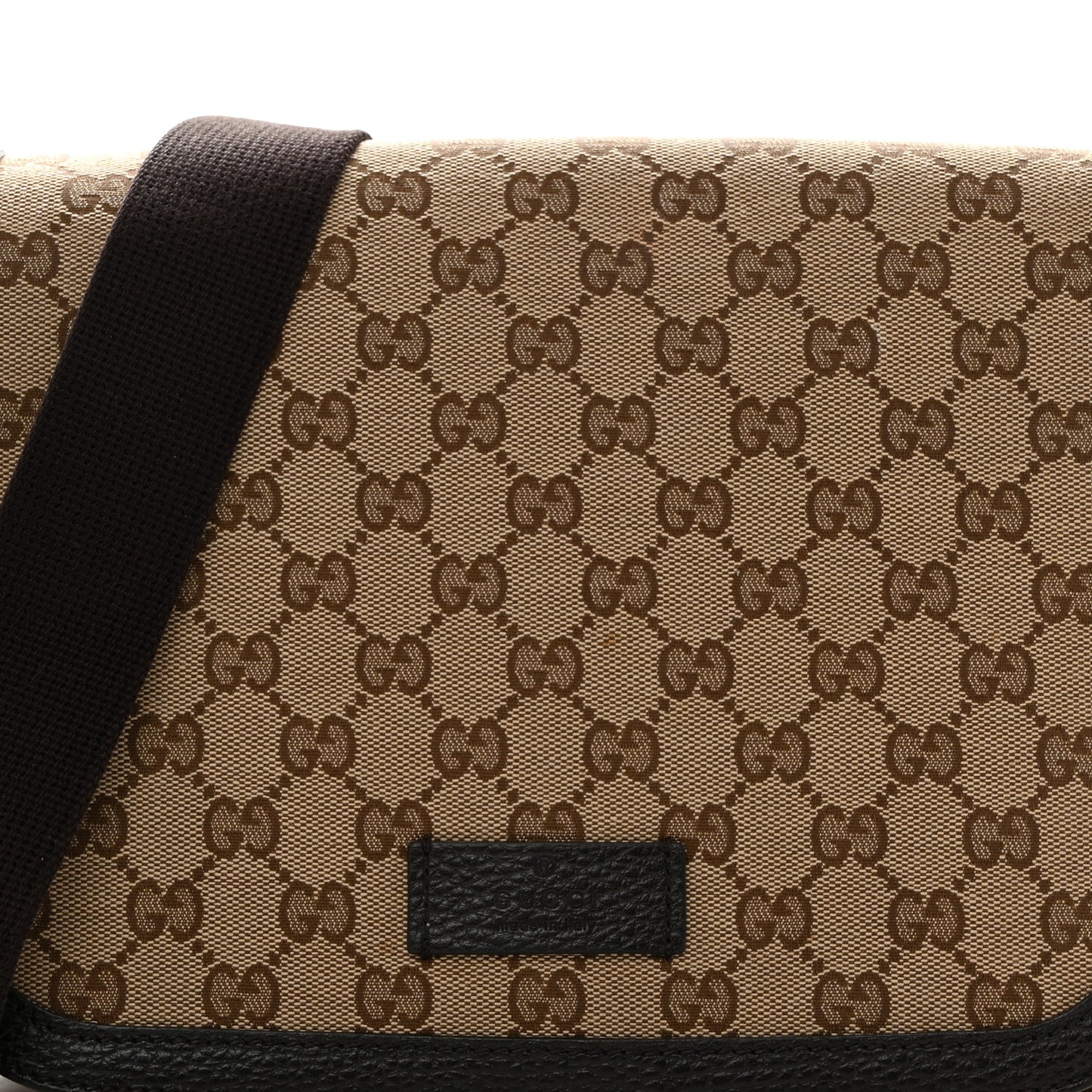 Monogram Flap Messenger Bag Beige Dark Brown