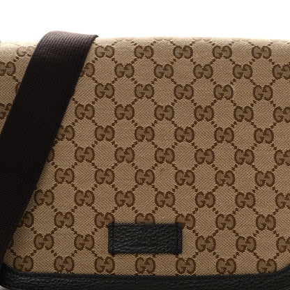 Gucci Monogram Flap Messenger Bag Beige Dark Brown 8 of 11