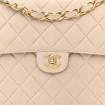 Chanel Lambskin Quilted Jumbo Single Flap Beige Clair 7 of 10