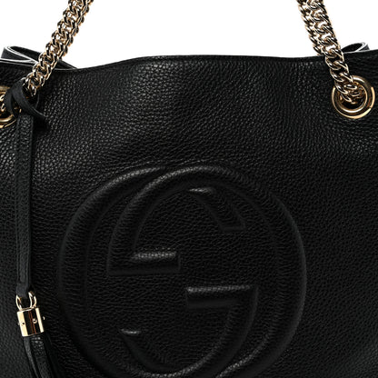 Gucci Pebbled Calfskin Medium Soho Chain Shoulder Bag Black 8 of 10