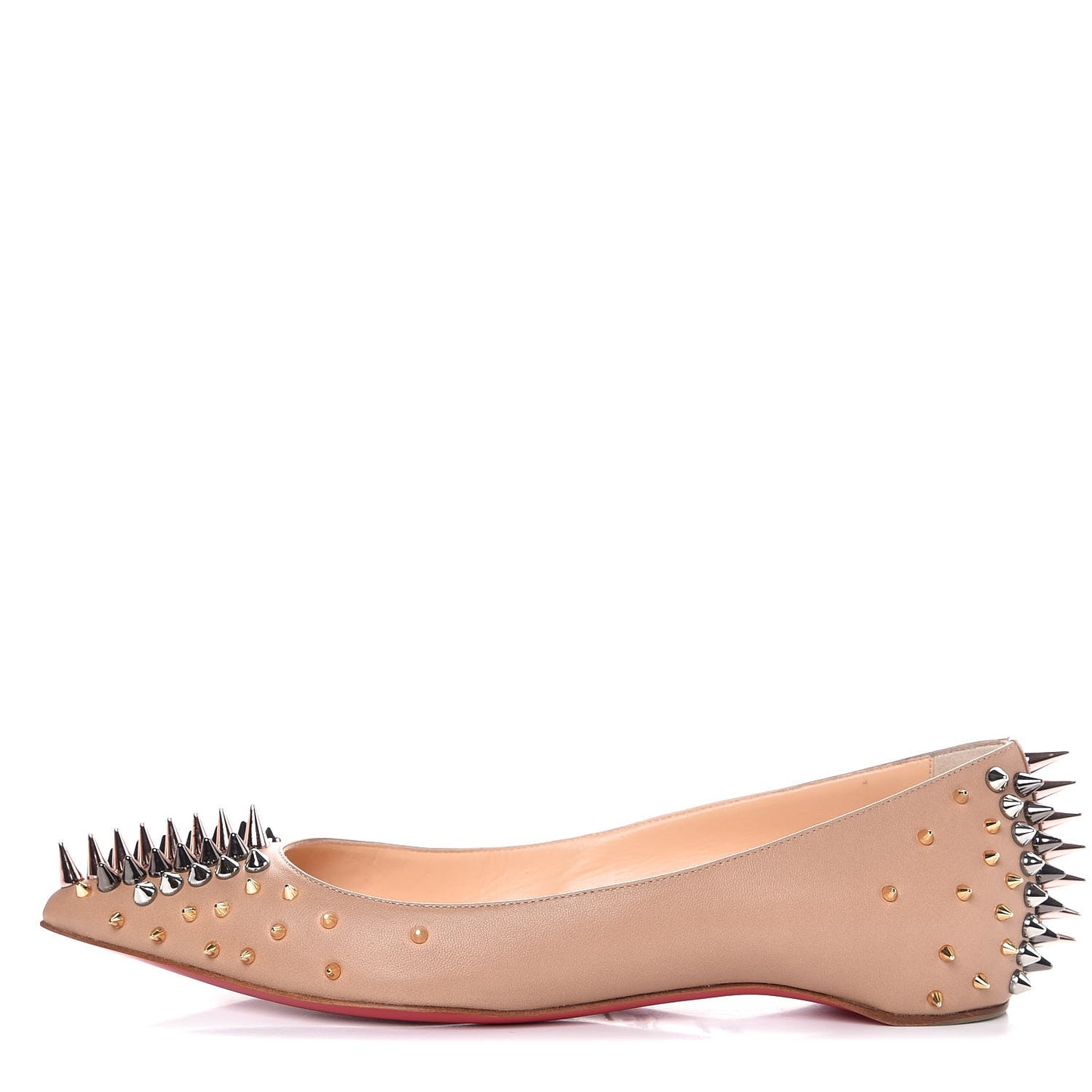 Nappa Goldoflat Spikes Flats 35.5 Nude